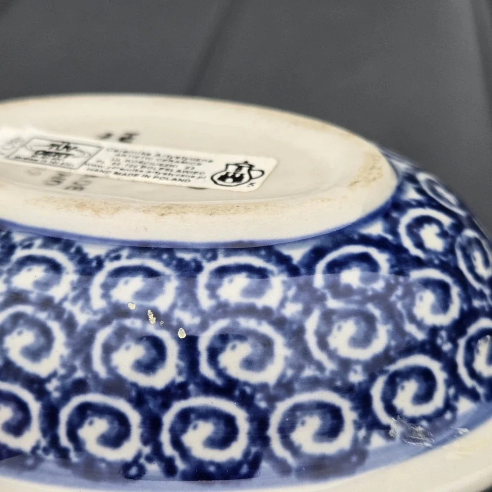 Polish Pottery Boleslawiec Small Oval Soap Dish Traditional Peacock Eye Pattern